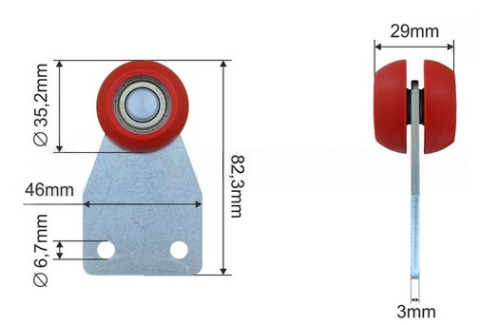 Accesorii Camion & Remorca - Rola culisare prelata 35.2x8x29 mm