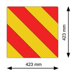 Protectie, Siguranta & ADR - Set 2 autocolante reflectorizante Gabarit rosu/galben 42.3 x 42.3