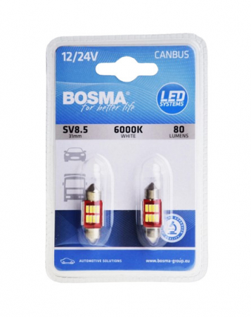 Iluminare Auto - Set 2 becuri LED auto CANBUS,sofit 31mm 12/24V