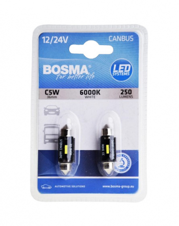 Iluminare Auto - Set 2 becuri LED auto CANBUS,sofit 36 mm 12/24V