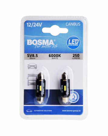 Iluminare Auto - Set 2 becuri LED auto CANBUS,sofit 39mm 12/24V