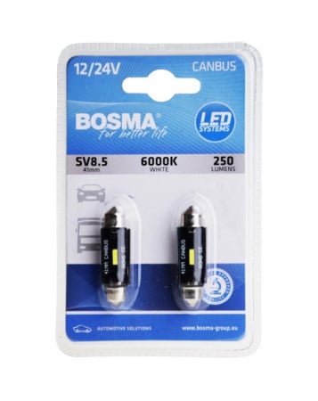 Iluminare Auto - Set 2 becuri LED auto Canbus, sofit 41mm 12/24V