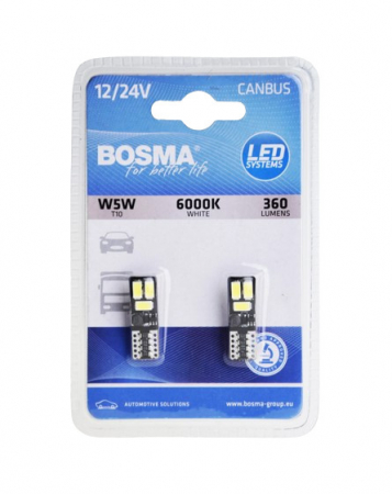 Iluminare Auto - Set 2 becuri LED auto CANBUS, T10 12/24V