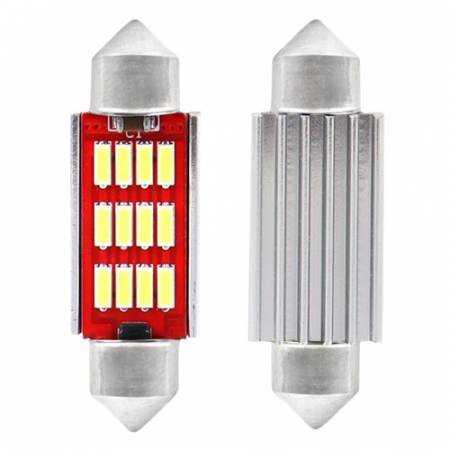Iluminare Auto - Set 2 becuri LED auto, sofit 41mm 12/24V