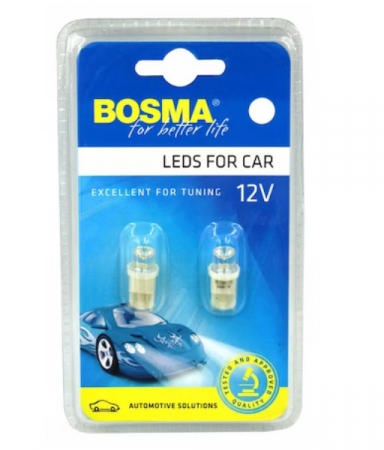 Iluminare Auto - Set 2 becuri LED auto,  T10, 1XLED, 12V