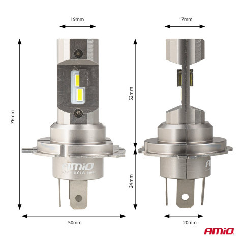 Set 2 becuri LED CANBUS H4 H19 12V 36W [4]