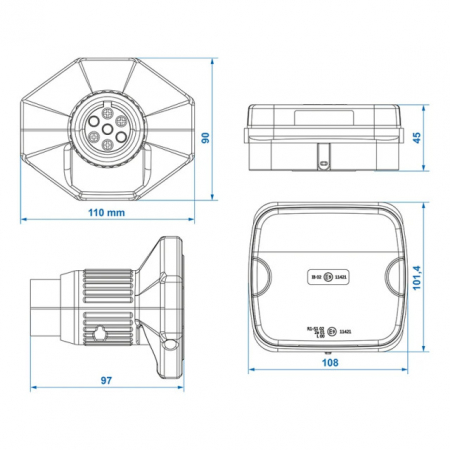 Set 2 lampi LED, pentru remorca, wireless, cu magnet [6]