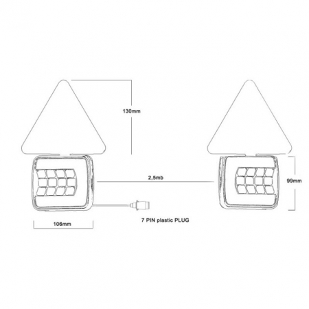 Set 2 lampi remorca LED, cablu si prindere magnetica [1]