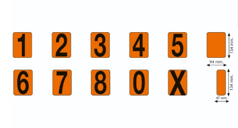 Protectie, Siguranta & ADR - Set 39 buc. cifre ADR 0-9 + X