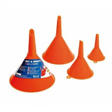 Lazi scule-Rezervoare - Set 4 Pâlnii Plastic – Practice, Rezistente și Perfecte pentru Atelier sau Drum
