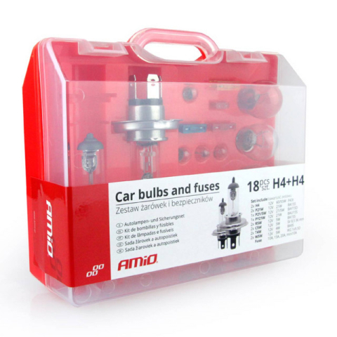 Becuri 12V - Set becuri cu halogen si sigurante 18buc - 2x H4