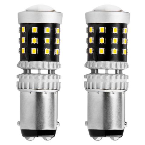 Becuri 12V - Set becuri stop frana LED Canbus 2016  , 1157 BAY15D P21/5W alb 12V/24V