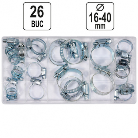 Trusa Scule-Unelte-Accesorii Service - Set coliere furtun 26 bucati