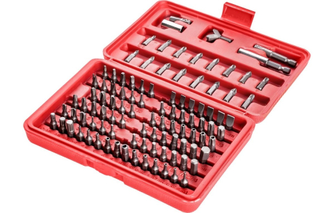 Set  biți de șurubelniță cu suport magnetic CrV, 100 buc. [1]