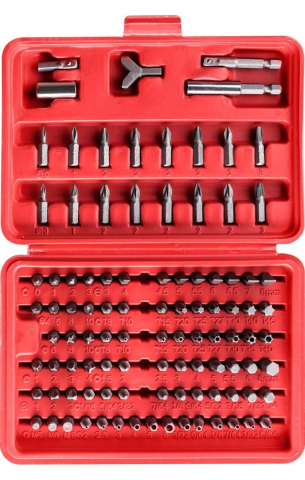 Diverse - Set  biți de șurubelniță cu suport magnetic CrV, 100 buc.