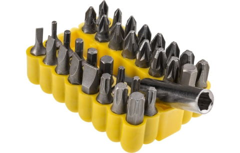 Diverse - Set  biți de șurubelniță cu suport magnetic CrV, 33 buc.