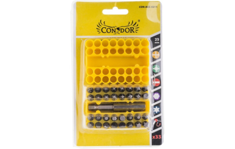 Set  biți de șurubelniță cu suport magnetic CrV, 33 buc. [1]