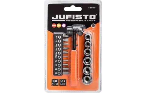 Set de biți de șurubelniță cu clichet dublu, 17 buc. [1]