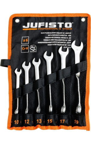 Trusa Scule-Unelte-Accesorii Service - Set de chei fixe cu cap fix răsucite la 90° , 10-19 mm, 6 buc.