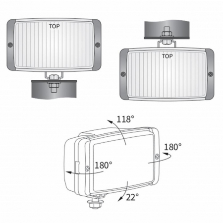 Set proiectoare faza lunga 138x78, cu aparatori, sticla galbena [5]
