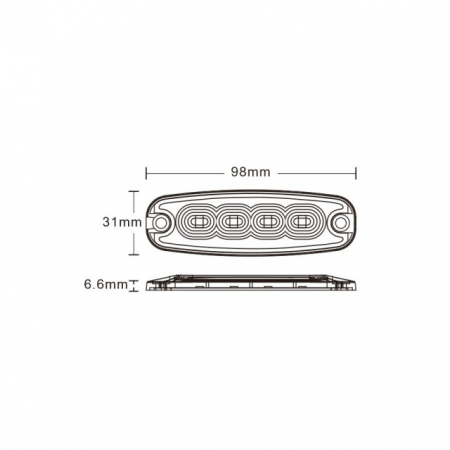 Stroboscop SLIM 4 led-uri lumina portocalie [1]