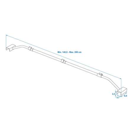 Suport prelata reglabil 132 - 204cm pentru remorca [2]