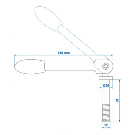 Surub strangere clema roata de manevra cu maner rabatabil 48mm [2]