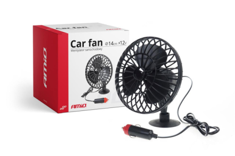 Accesorii - Ventilator 12V mini, plastic, ventuza, fi140mm