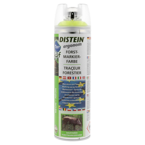 Intretinere Auto - Vopsea spray pentru marcaje forestiere DISTEIN, 500ml, galben fluorescent