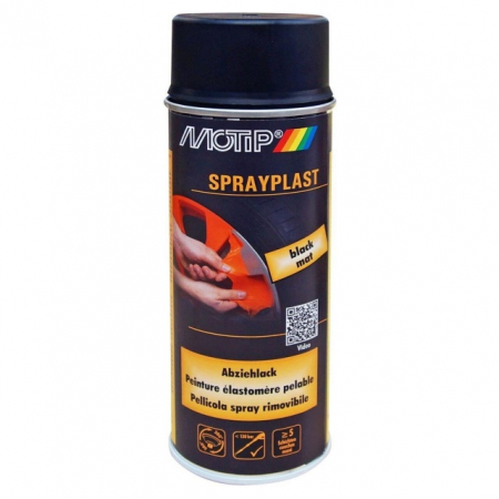 Intretinere Auto - Vopsea spray tunning folie detașabilă MOTIP Sprayplast, 400ml, negru mat