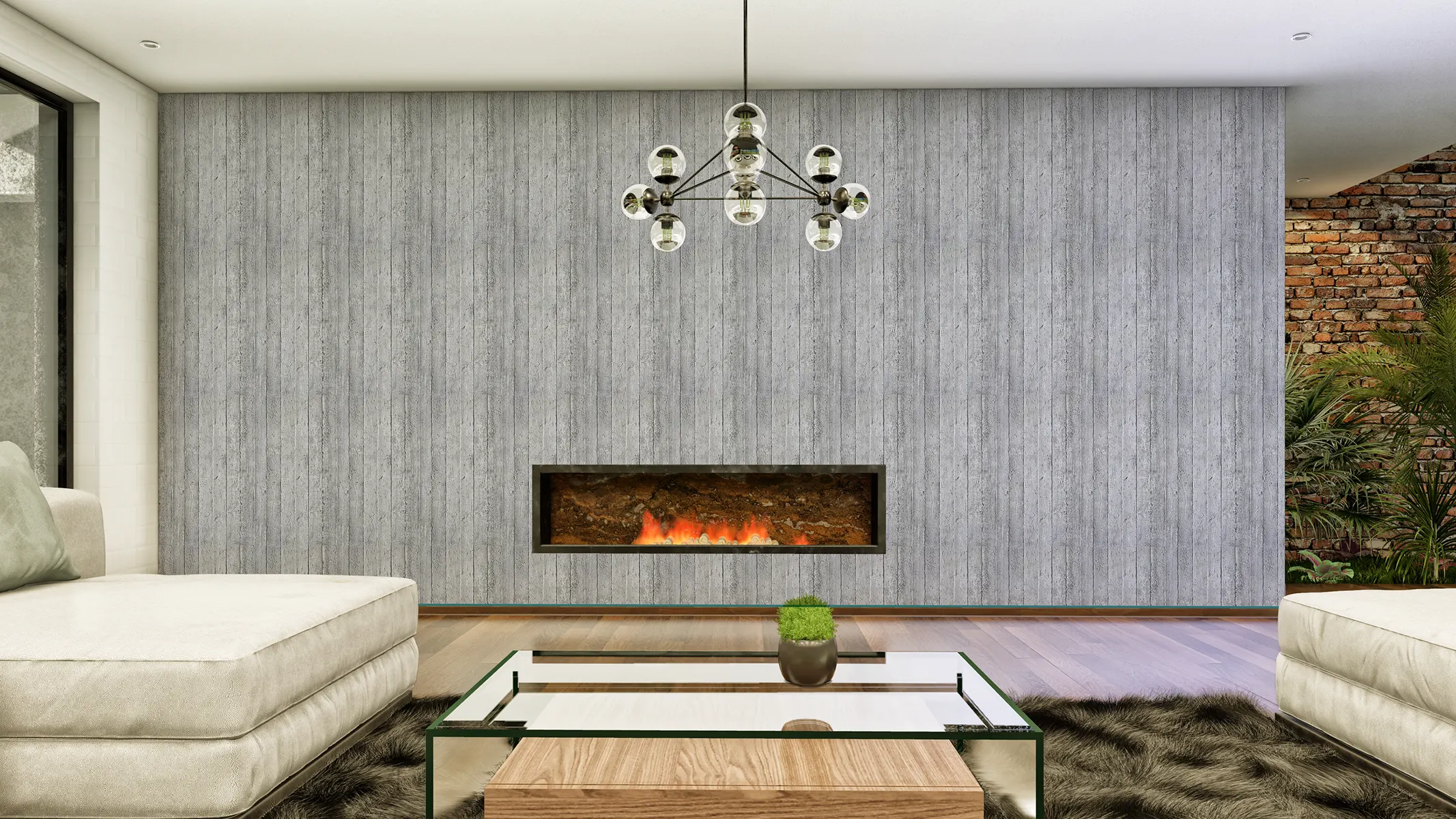 Autocolant PVC Decorativ - Beton Alb Texturat, Autoadeziv, Efect 3D, 50x300 cm [2]