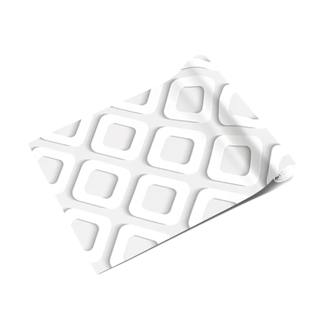 Autocolant PVC Decorativ - Romb Alb, Autoadeziv, Efect 3D, 50x300 cm [3]