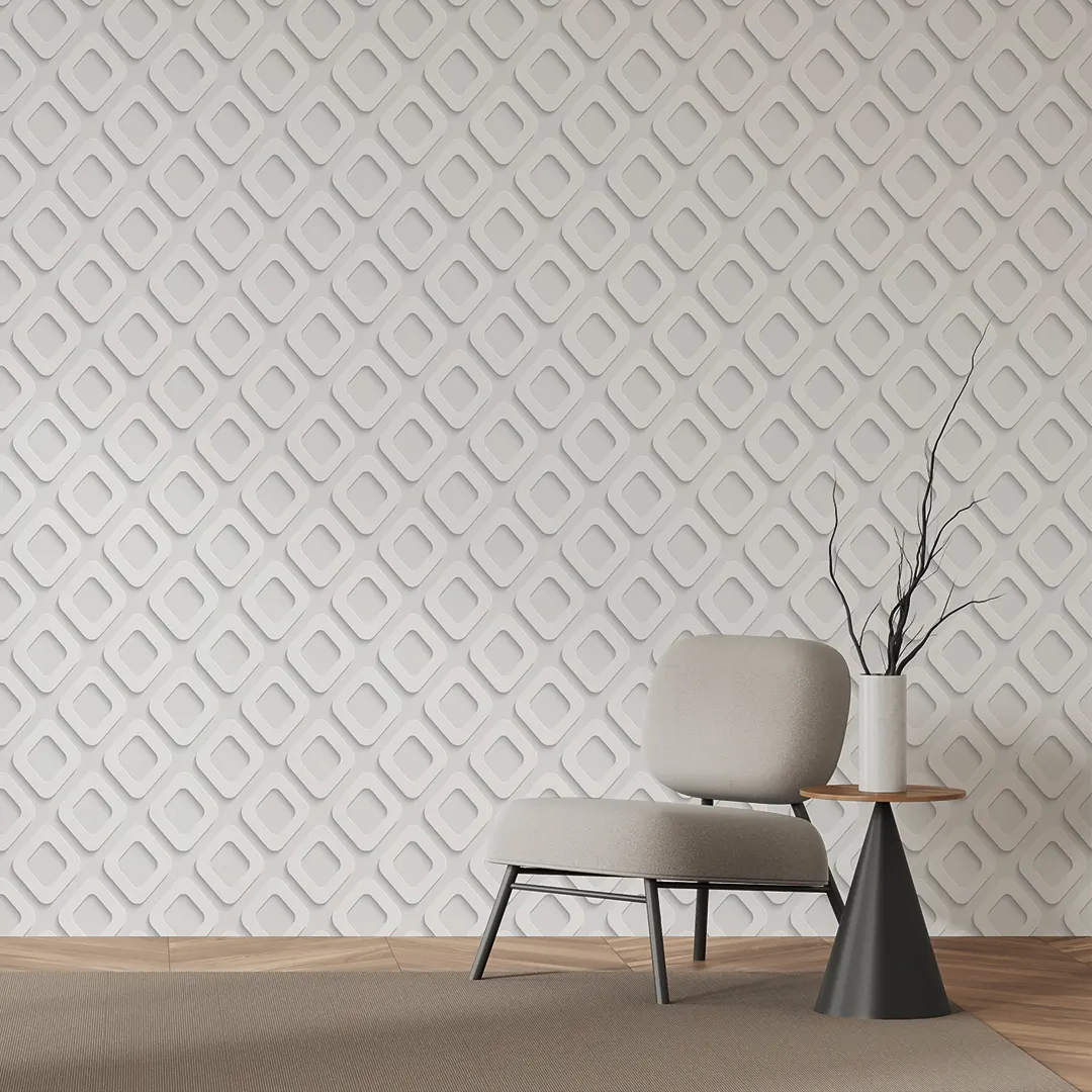 Autocolant PVC Decorativ - Romb Alb, Autoadeziv, Efect 3D, 50x300 cm [4]