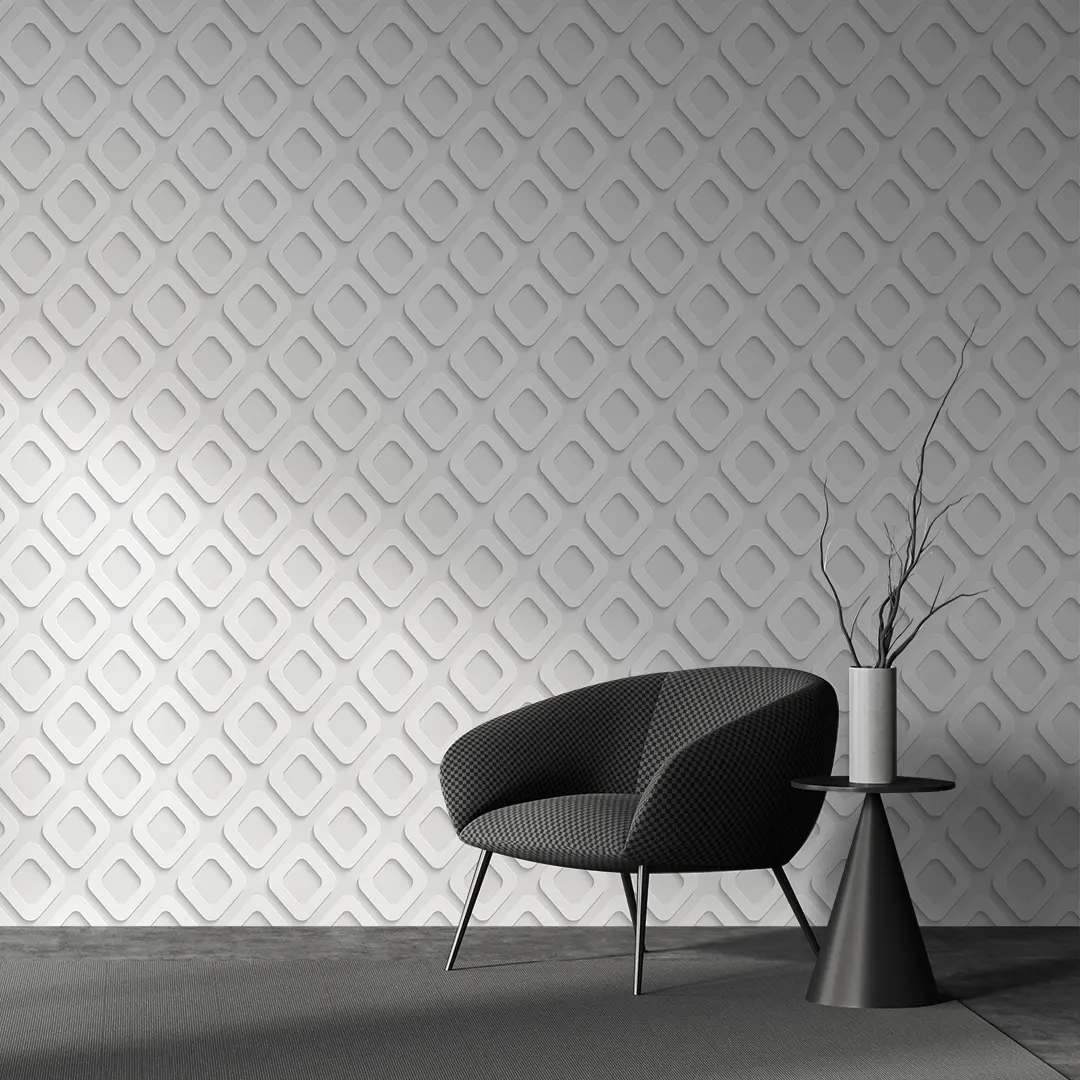 Autocolant PVC Decorativ - Romb Alb, Autoadeziv, Efect 3D, 50x300 cm [5]