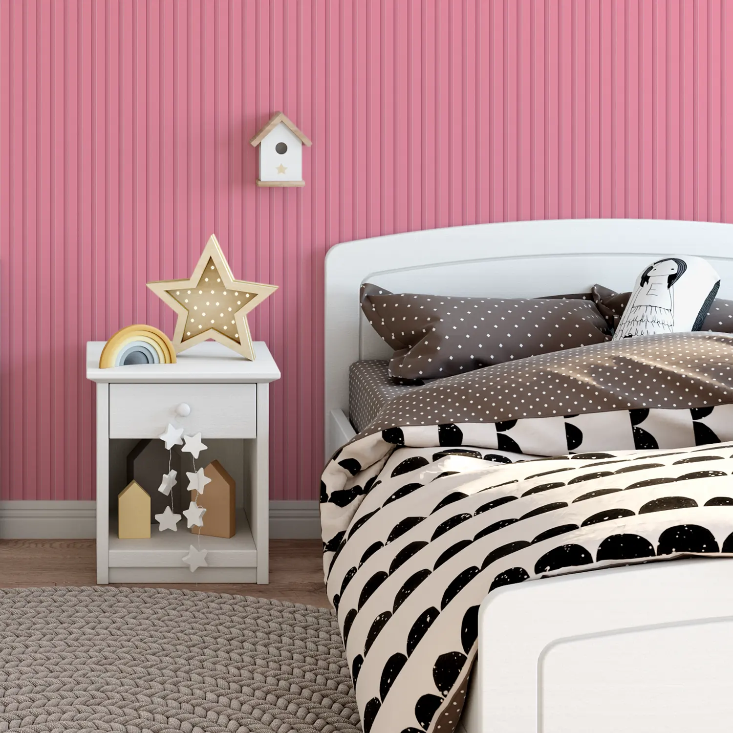 Autocolant PVC Lemn Roz Pastel 3D – Autoadeziv 50x300 cm [2]