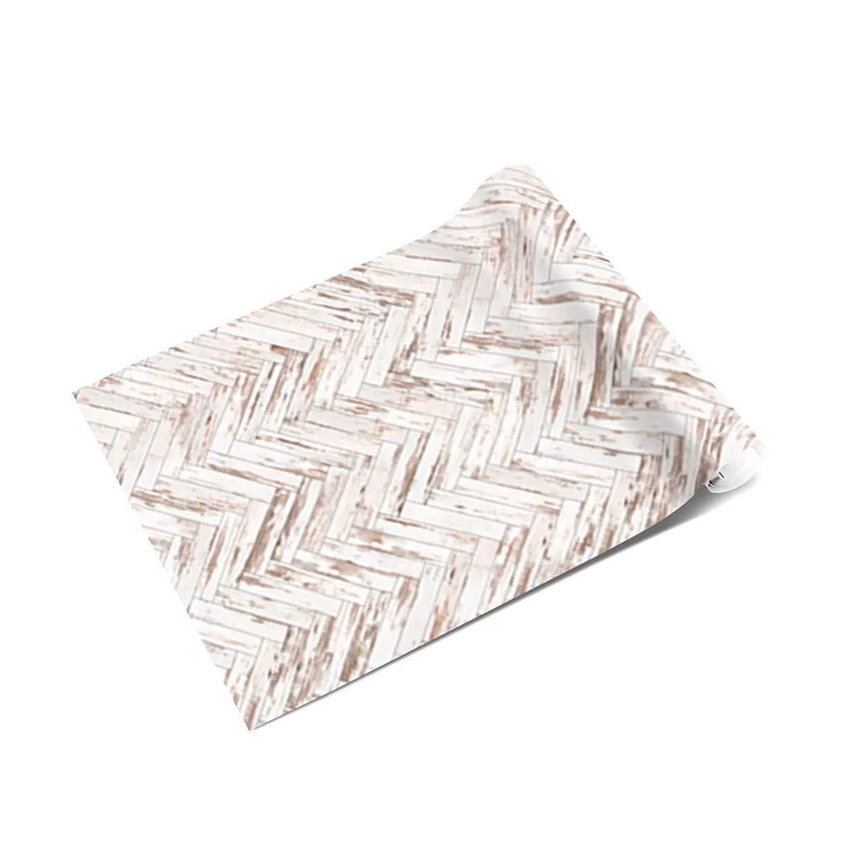Autocolant PVC Decorativ - Parchet Alb, Autoadeziv, Efect 3D, 50x300 cm [2]