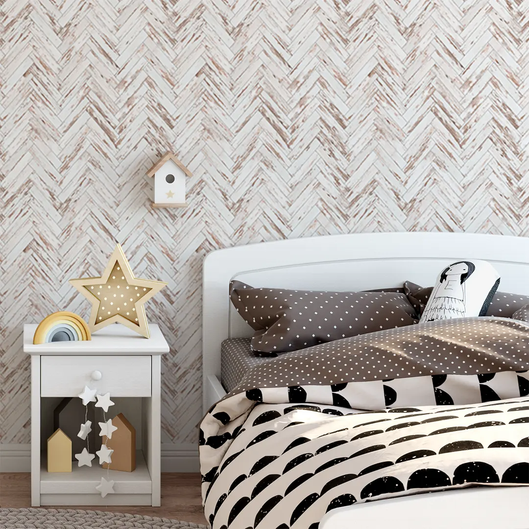 Autocolant PVC Decorativ - Parchet Alb, Autoadeziv, Efect 3D, 50x300 cm [5]