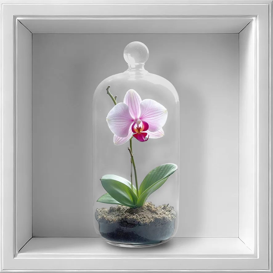 Set 3 Stickere Decorative Orhidee 3D – Autocolant PVC pentru Perete 30x30 cm [7]