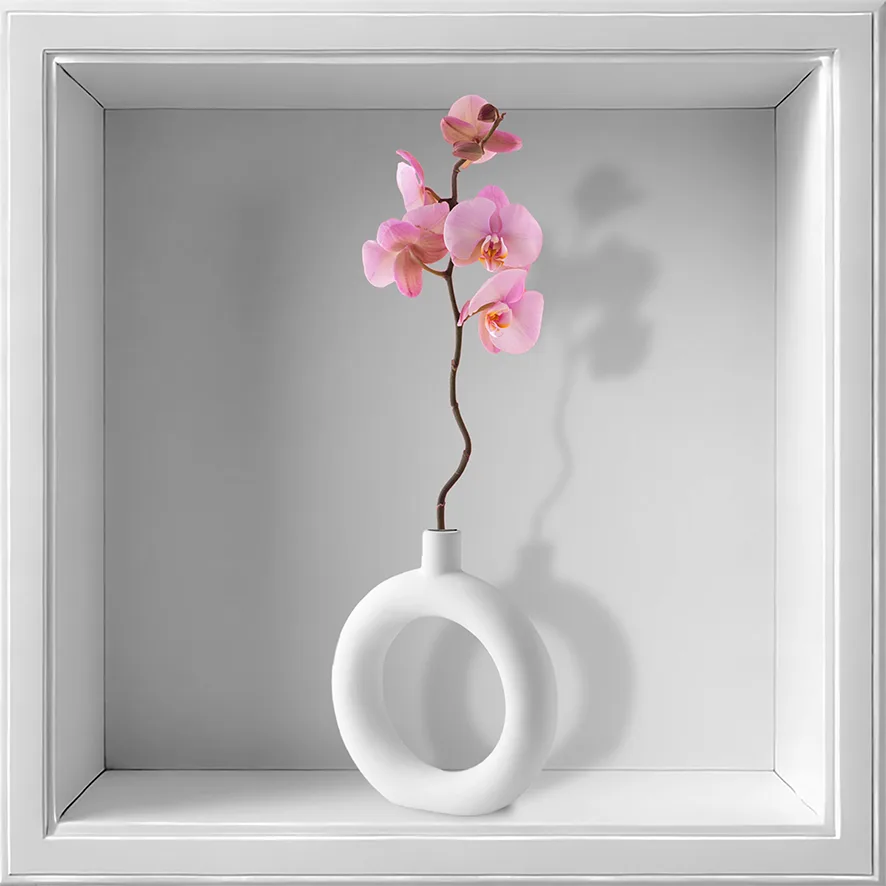 Set 3 Stickere Decorative Orhidee 3D – Autocolant PVC pentru Perete 30x30 cm [5]