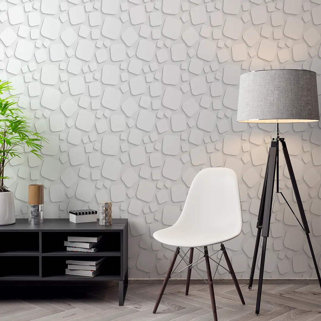 Autocolant PVC Decorativ Cub Alb - Efect 3D - Autoadeziv - 50x300 cm [5]