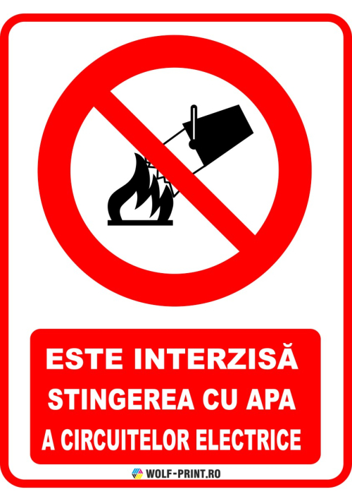 Indicator Interzis stingerea cu apa [1]