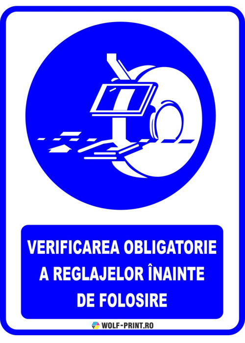 Indicator Verificarea obligatorie a reglajelor inainte de folosire [1]