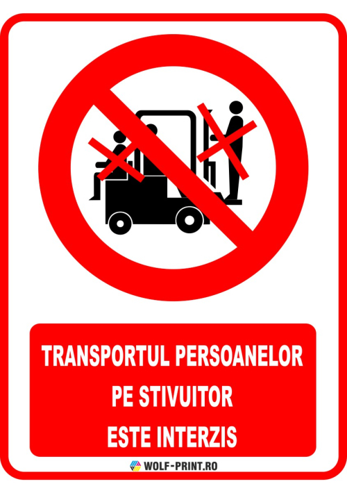 Indicator Interzis transportul persoanelor pe stivuitor [1]