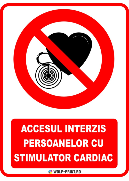 Indicator Accesul interzis persoanelor cu stimulator cardiac [1]