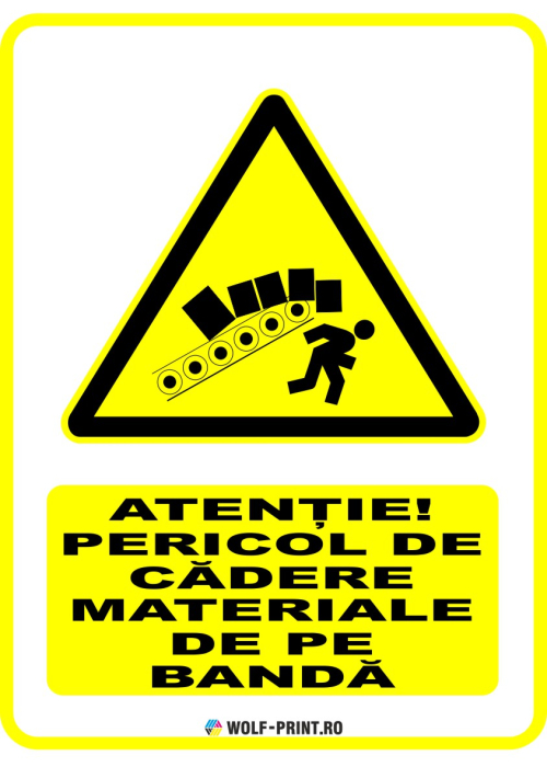 Indicator  Pericol de cadere materiale de pe banda [1]