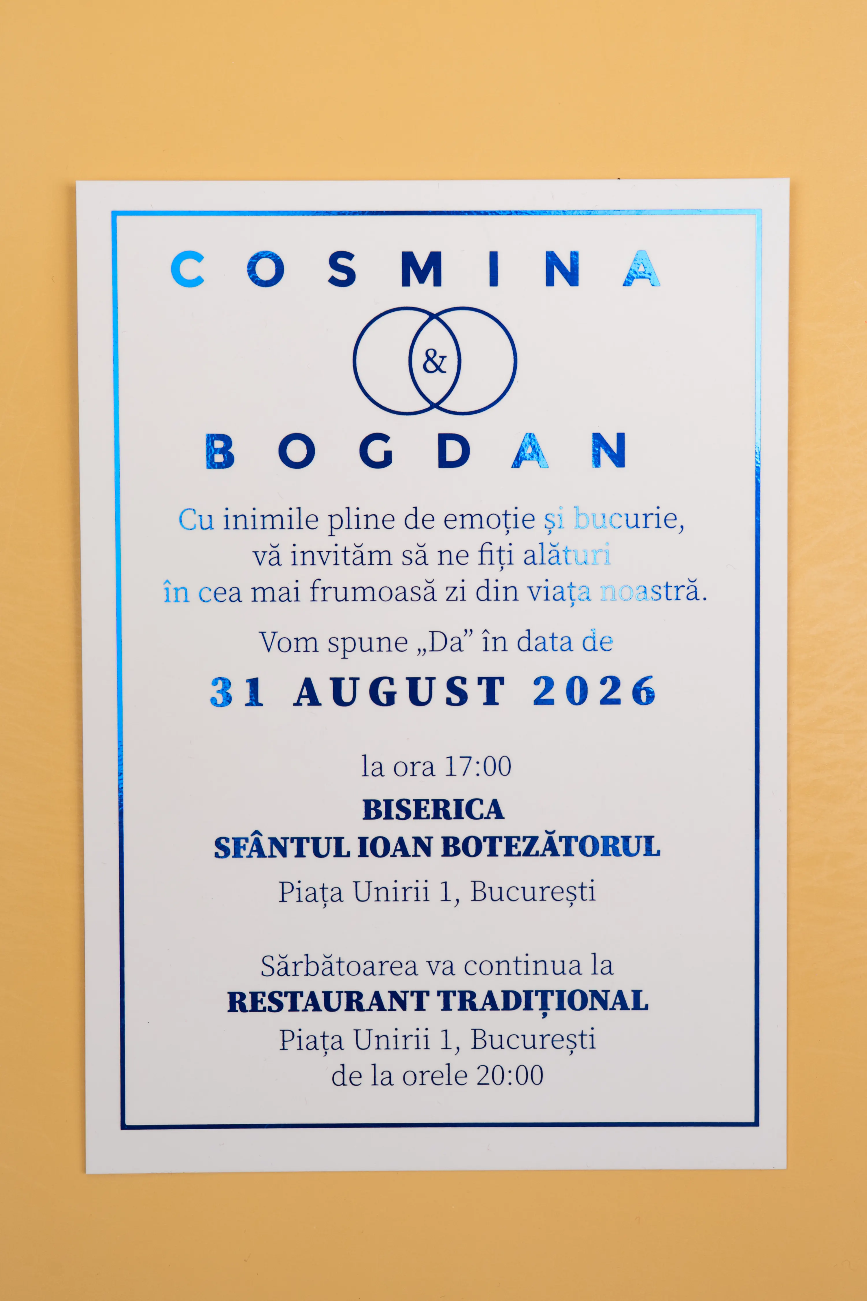 Invitatie Nunta Model 17 scris auriu, argintiu, rosu, verde, albastru [5]