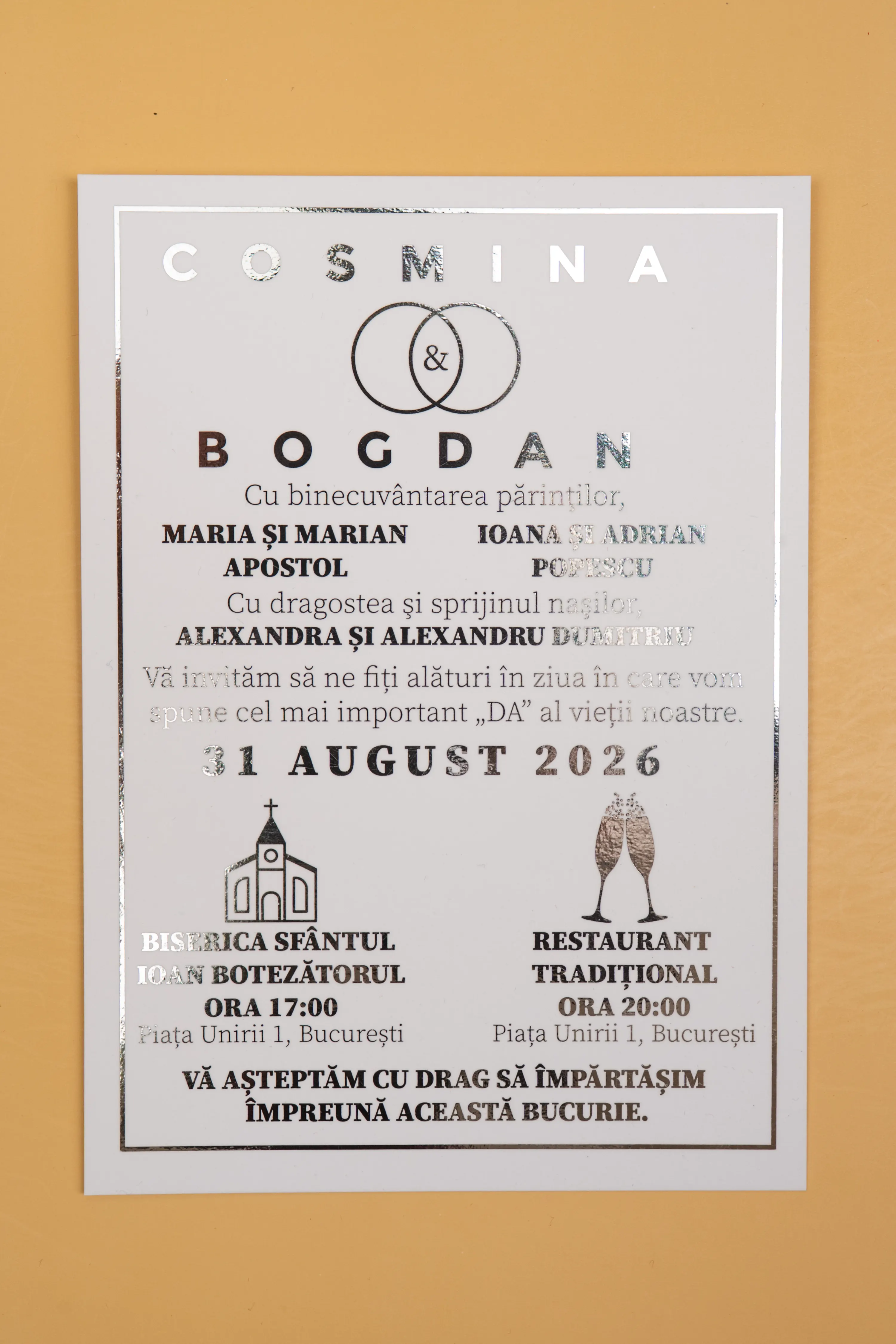 Invitatie Nunta Model 20 scris auriu, argintiu, rosu, verde, albastru [3]