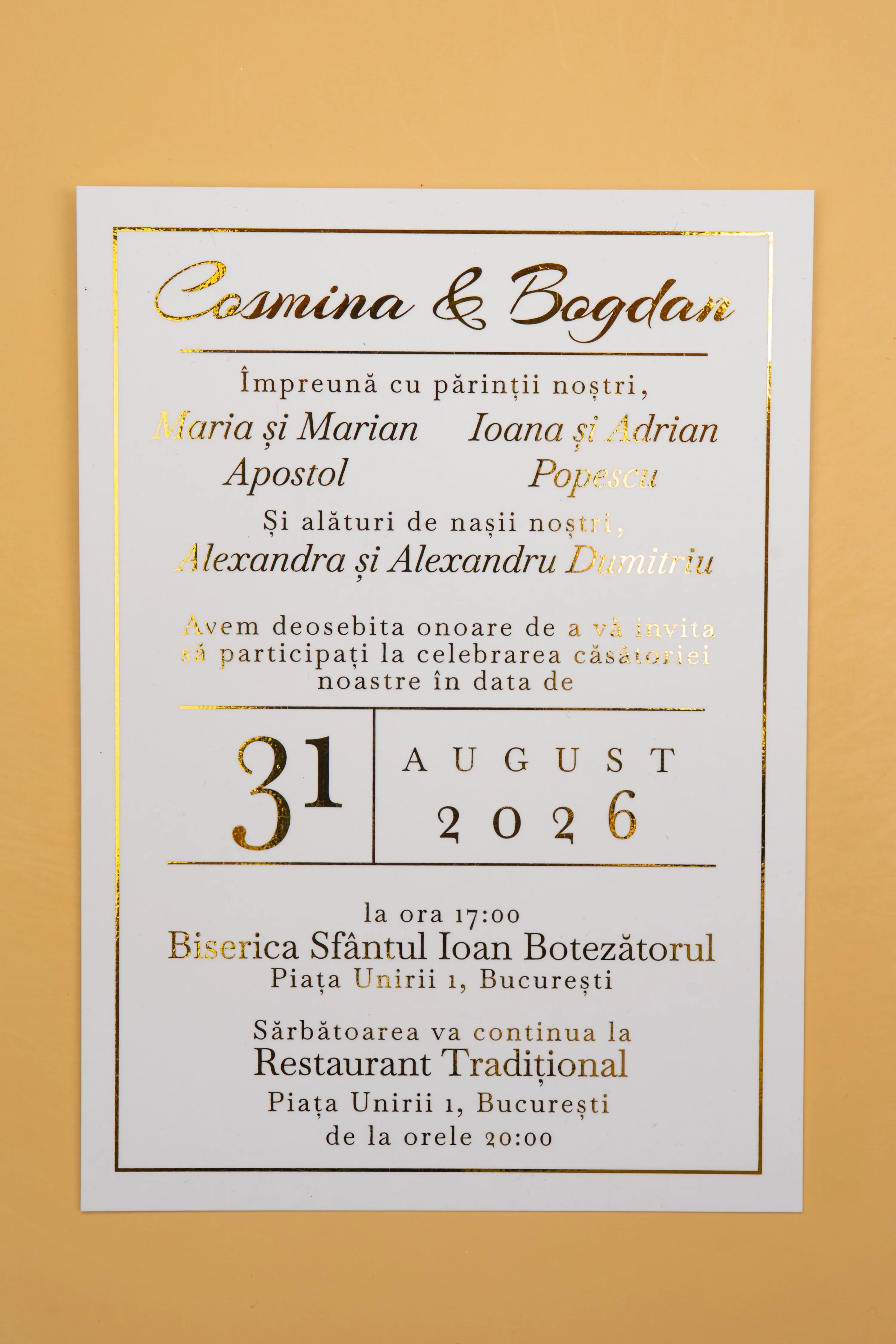 Invitatie Nunta Model 23 scris auriu, argintiu, rosu, verde, albastru [2]
