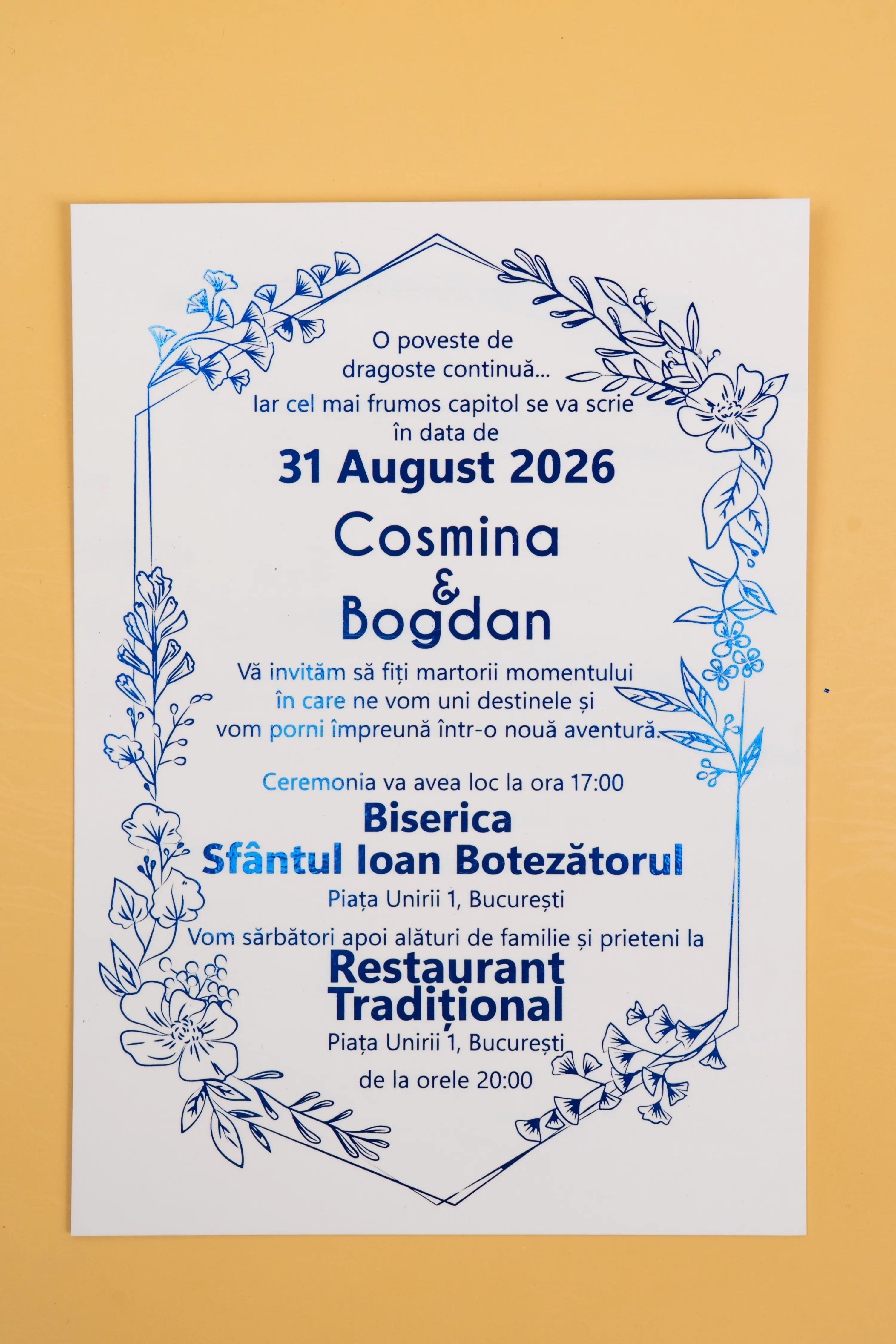 Invitatie Nunta Model 6 scris auriu, argintiu, rosu, verde, albastru [5]