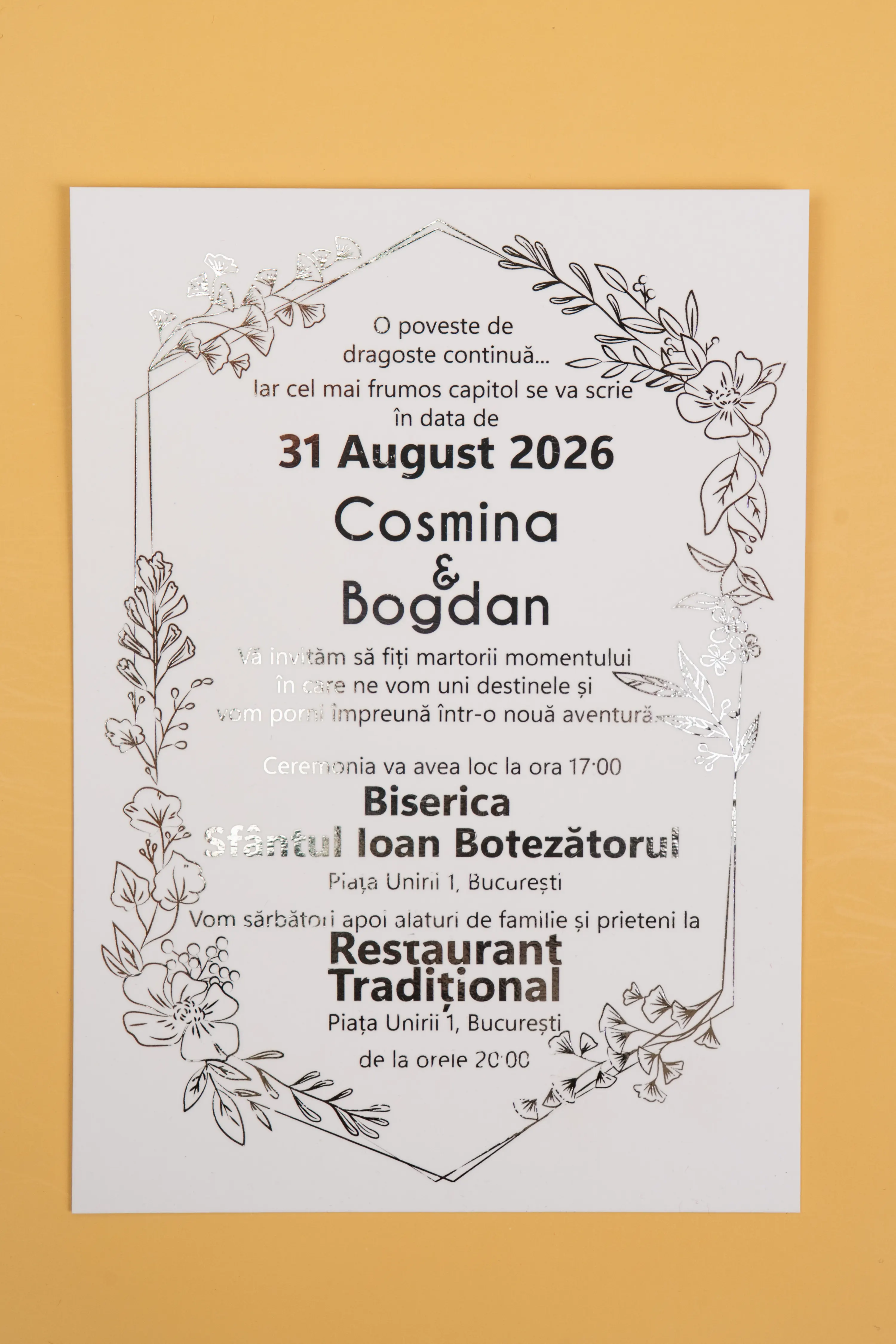 Invitatie Nunta Model 6 scris auriu, argintiu, rosu, verde, albastru [3]